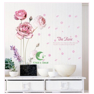 Decal dán tường Bông hoa hồng