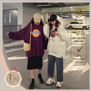 Áo nỉ nữ áo sweater 2 màu in logo hard roc sp000743 uni store