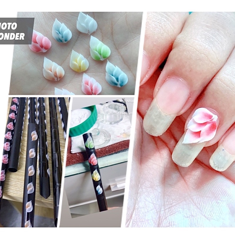 hoa bột nail- góc tay- hoa đính móng