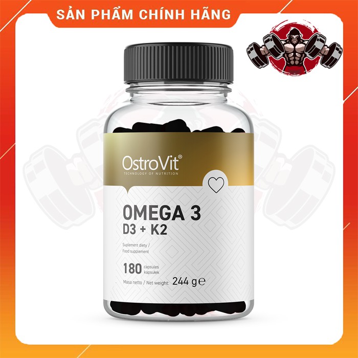 [HÀNG CHUẨN] Viên Dầu Cá Ostrovit Omega 3 D3 + K2 ( 90-180v )