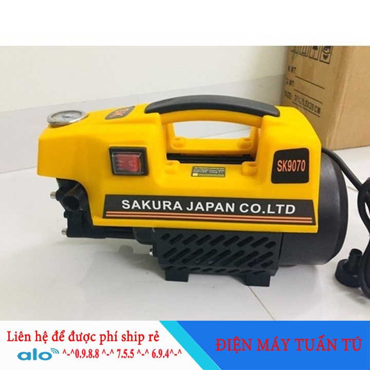 MÁY RỬA XE GIA ĐÌNH SAKURA NHẬT BẢN 2500W - 100% DÂY ĐỒNG CHỊU NHIỆT