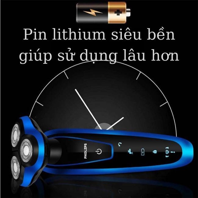 Máy Cạo Râu, Máy Cạo Râu Đa Năng 3 Lưỡi Xoay Chống Nước IPX7 PHOLZPS Cao Cấp Chính Hãng