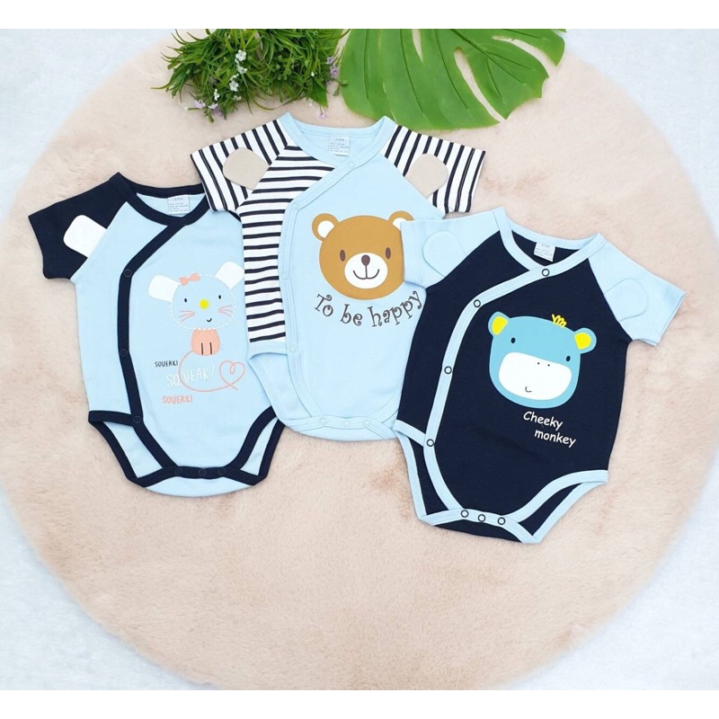 Bodysuit set 3 cotton Thailand mẫu gấu