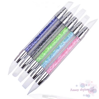 Bút đẩy sticker đầu silicon - Set 5 cái - set cọ silicon nail