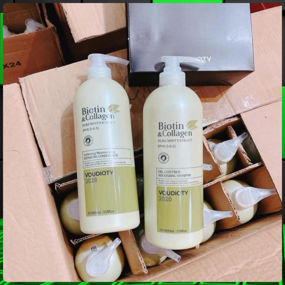 Biotin Collagen Xanh Lá🛑FreeShip🛑Biotin Collagen Xanh Lá | Phục Hồi Kiềm Dầu ⚜️Cặp Dầu Gội Xả Dung Tích 1000ML 1 z
