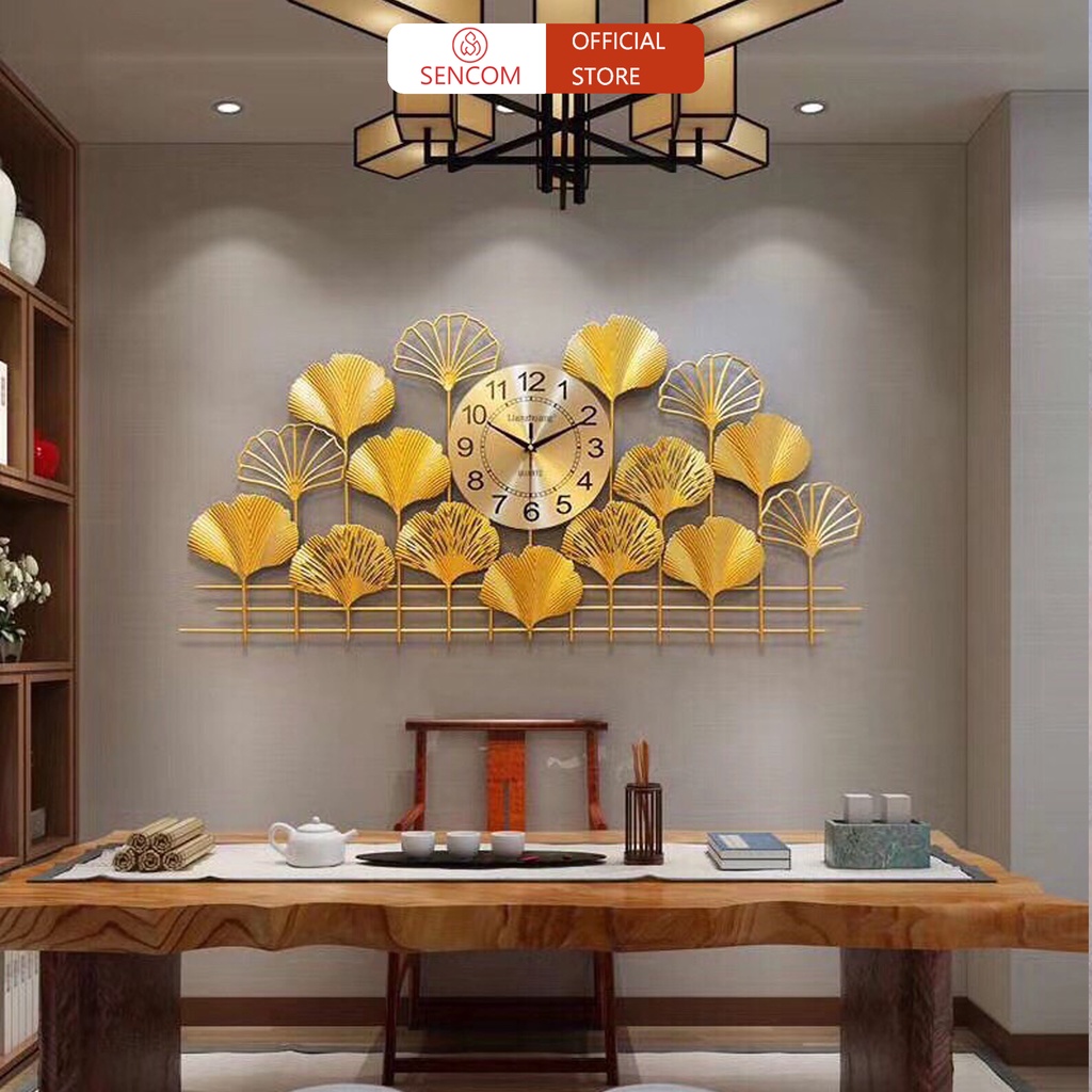 Đồng hồ treo tường phòng khách độc đáo SENCOM, đồng hồ trang trí decor phong cách Bắc Âu - 2122