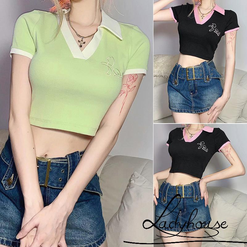 Áo Croptop Dệt Kim Hở Rốn Thời Trang Quyến Rũ Cho Nữ