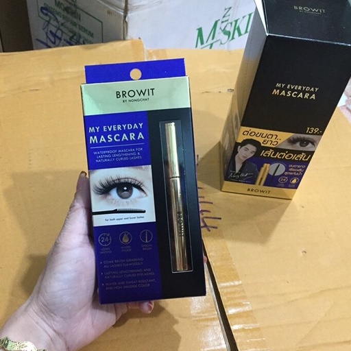 [Ảnh thật] Mascara Browit Nongchat Thái Làm Dày Dài Mi Chuyên Dụng Cho Makeup