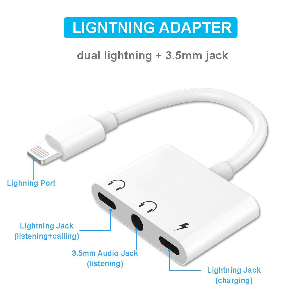 Đầu Chia Cổng Sạc Và Tai Nghe 3 Trong 1 3.5mm Tiện Dụng | BigBuy360 - bigbuy360.vn