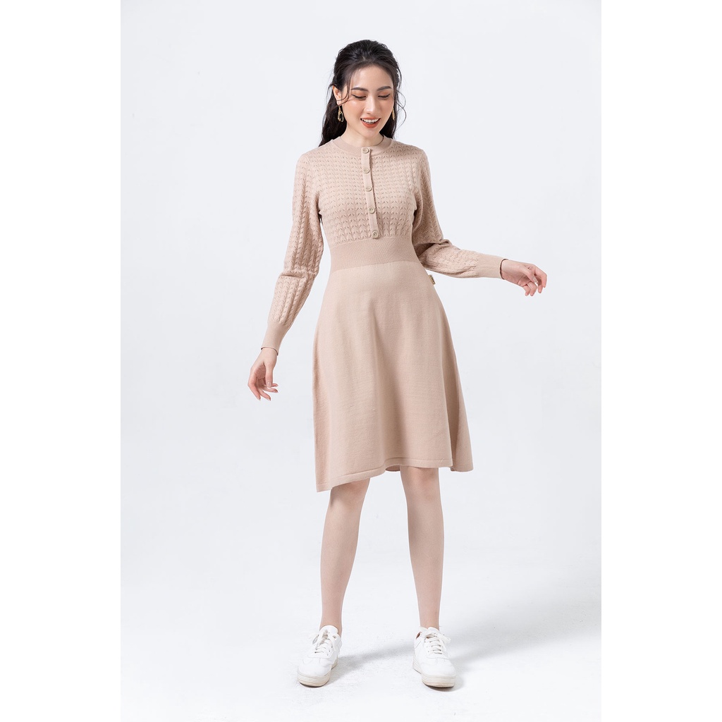 Đầm Len Xòe Dài Tay Lamer L63R21T001