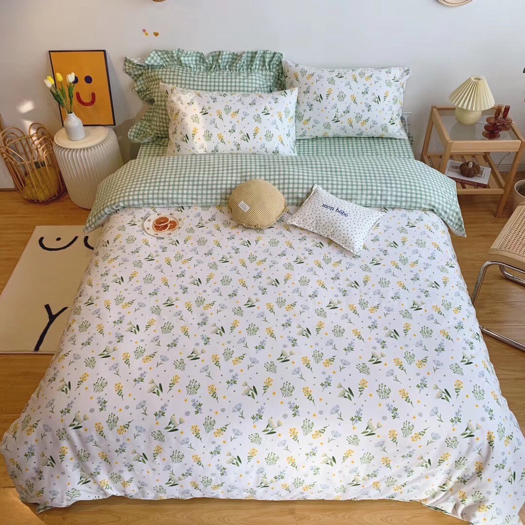 Bộ Grap Giường Cao Cấp 100% Cotton (chọn mẫu) Cực Sang Drap Phủ Freesize hoặc bo chun đầy đủ size