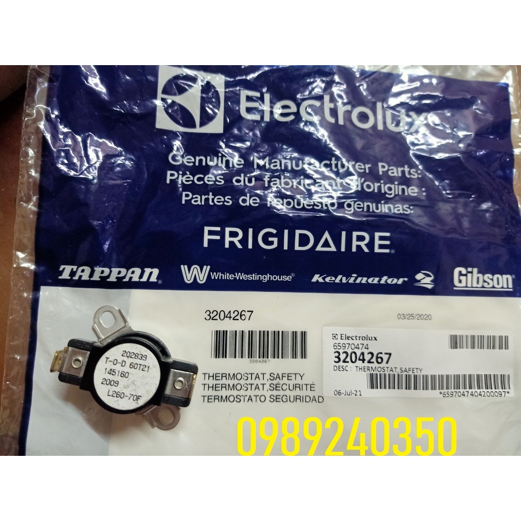 Rơ le cảm biến nhiệt máy sấy Electrolux 11kg EDV 114 chính hãng, dùng chung cho máy sấy Whirlpool