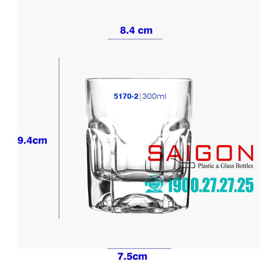 Ly Thủy Tinh Deli Centra Trụ 300ml | Y5170-2 , Thủy Tinh Cao Cấp | BigBuy360 - bigbuy360.vn