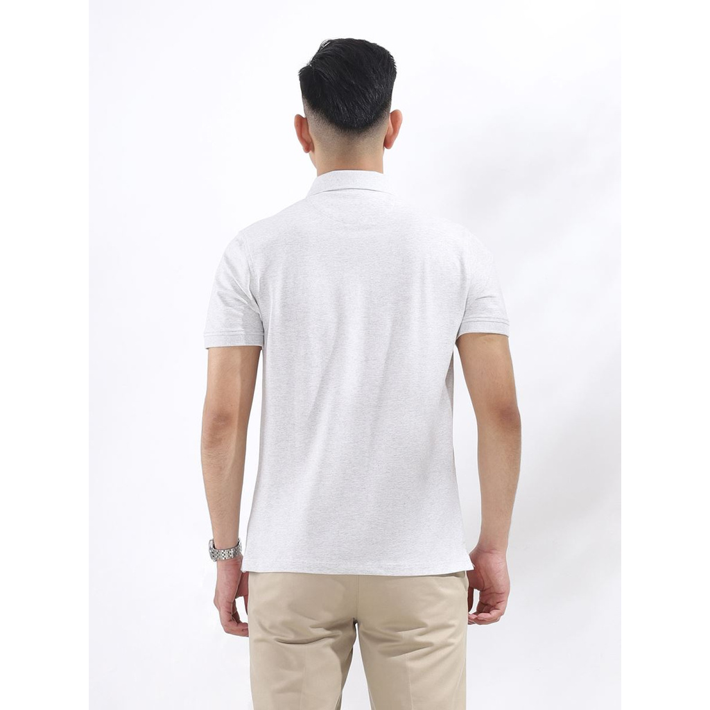 Áo Thun Nam Tay Ngắn Có Cổ Aristino APS012S8 Màu Xám Dáng Regular Fit Chất Liệu Cotton