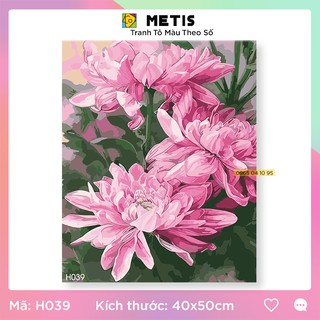 Tranh Số Hoá Treo Tường Phòng Ngủ Hoa Cúc Có Khung Dễ Tô METIS