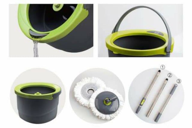 BỘ CÂY LAU NHÀ XOAY TAY MINI ETTOM - ETM498 / ETM498MITS2