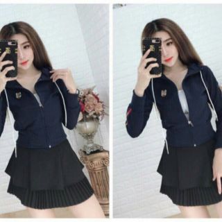 Áo khoác lửng sọc tay