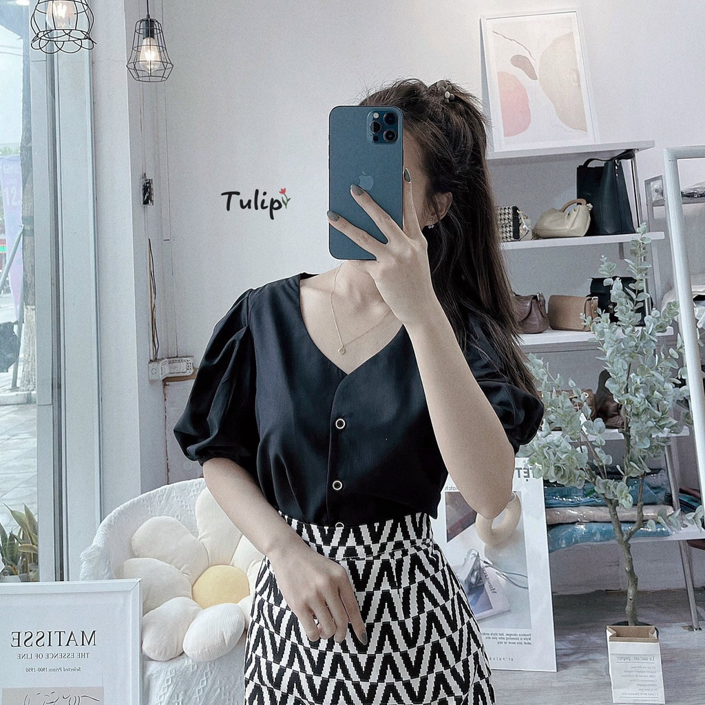 [Mã DATBIZ giảm 5% trên đơn 300k] Áo BIGSIZE Cổ Tim Tay phồng 3 Màu Form Peplum Phối Với Cả Thế Giới ( Đủ Size 55-90kg )