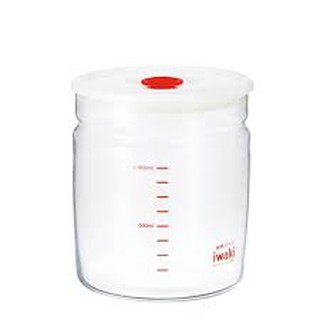 Hũ thủy tinh chịu nhiệt nắp hít Iwaki 1L