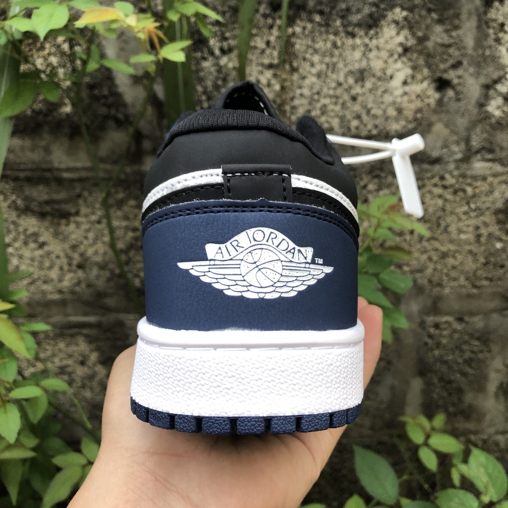 Giày thể thao Jordan xanh navi cao cổ thấp cổ, giày sneaker JD1 high low màu xanh than nam nữ đầy đủ bill box