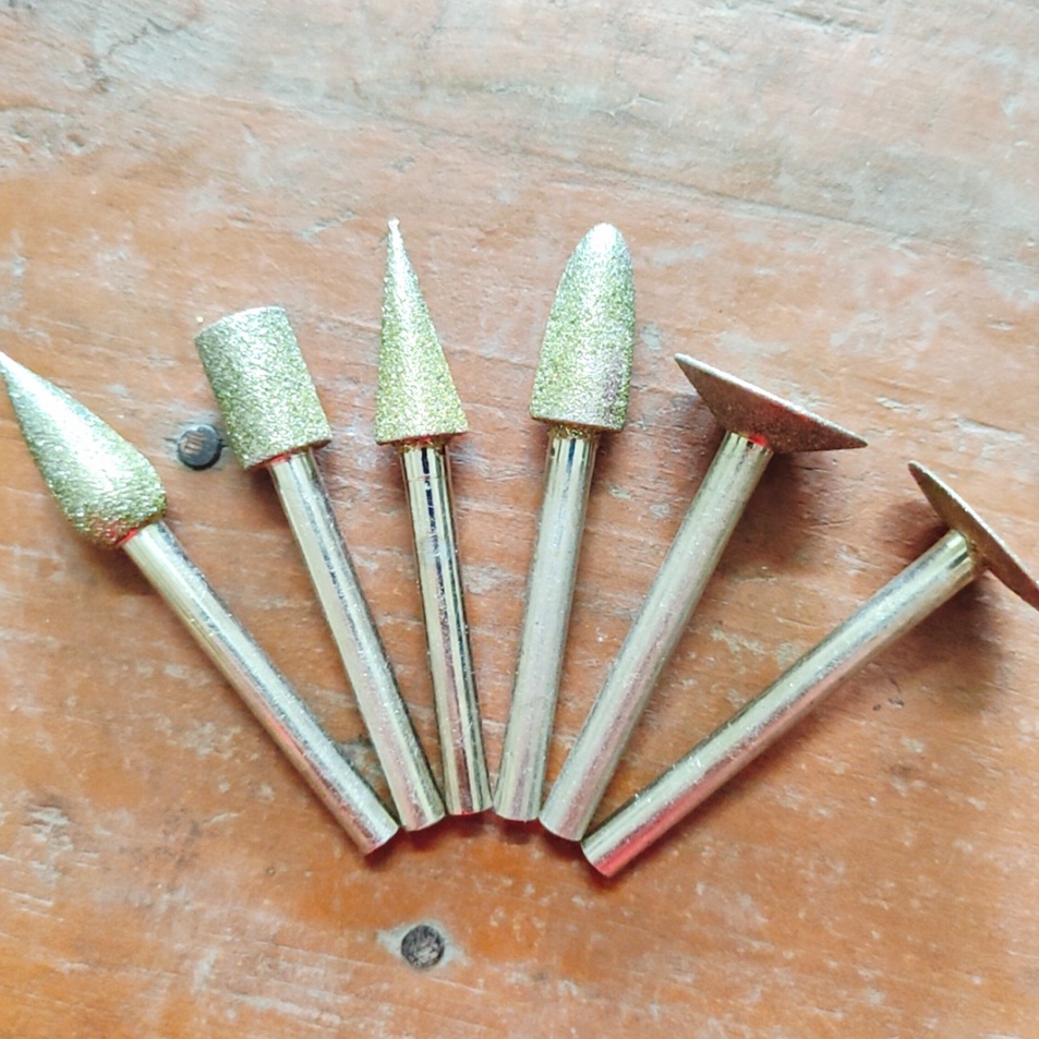 Xoàn hợp kim, mũi mài kim cương, đủ hình/ đủ size, cán 6mm