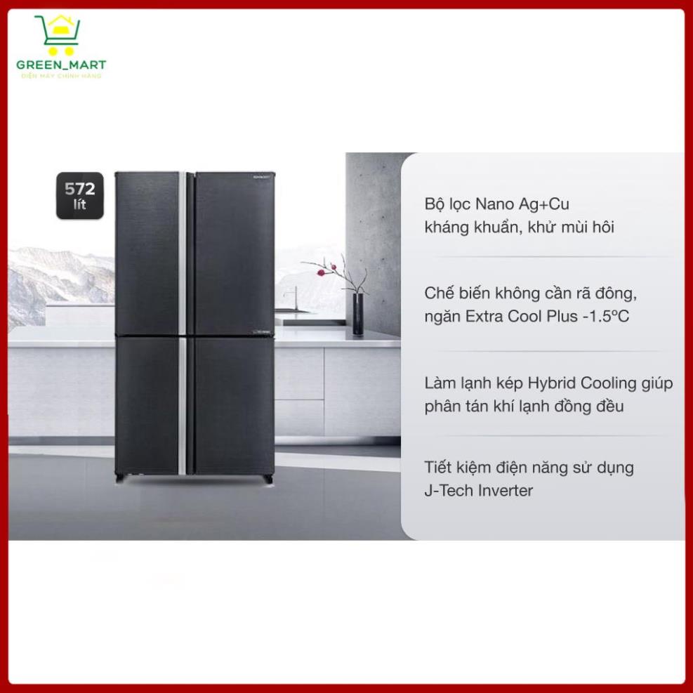 Tủ lạnh Side by side Sharp Inverter 572 lít SJ-FX640V-SL  --Chỉ giao tại HN--