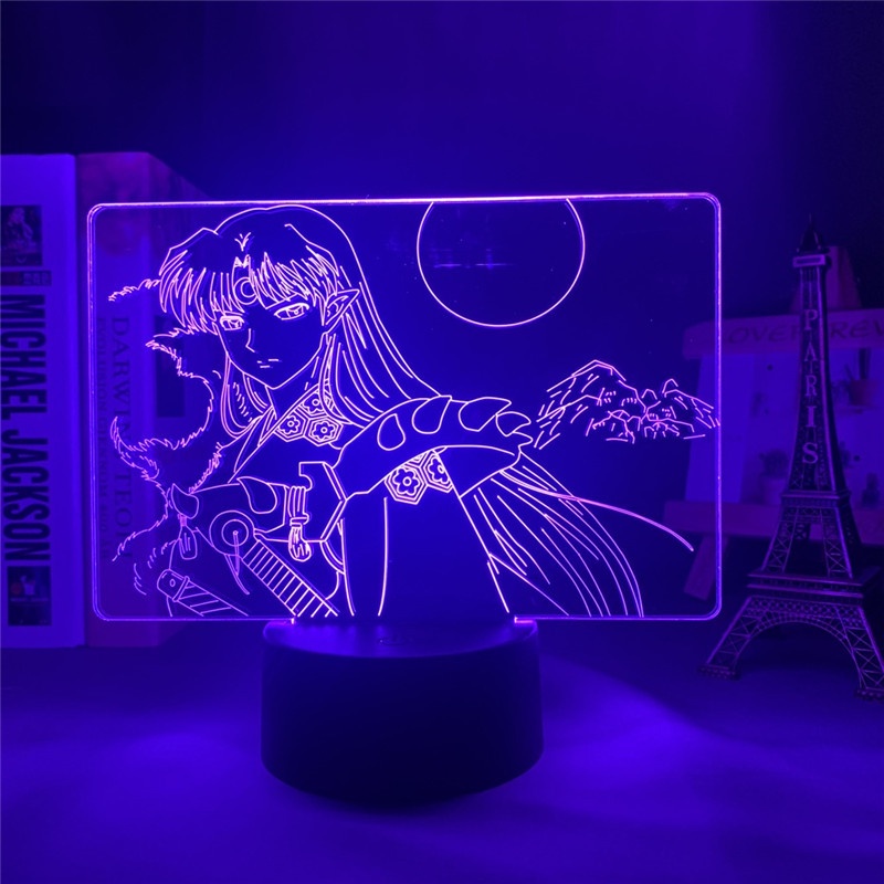 Đèn Ngủ LED Nhiều Màu Sắc Hình InuYasha Sesshomaru Cảm Ứng Điều Khiển Từ Xa Làm Quà Tặng Mát Mẻ + W * S