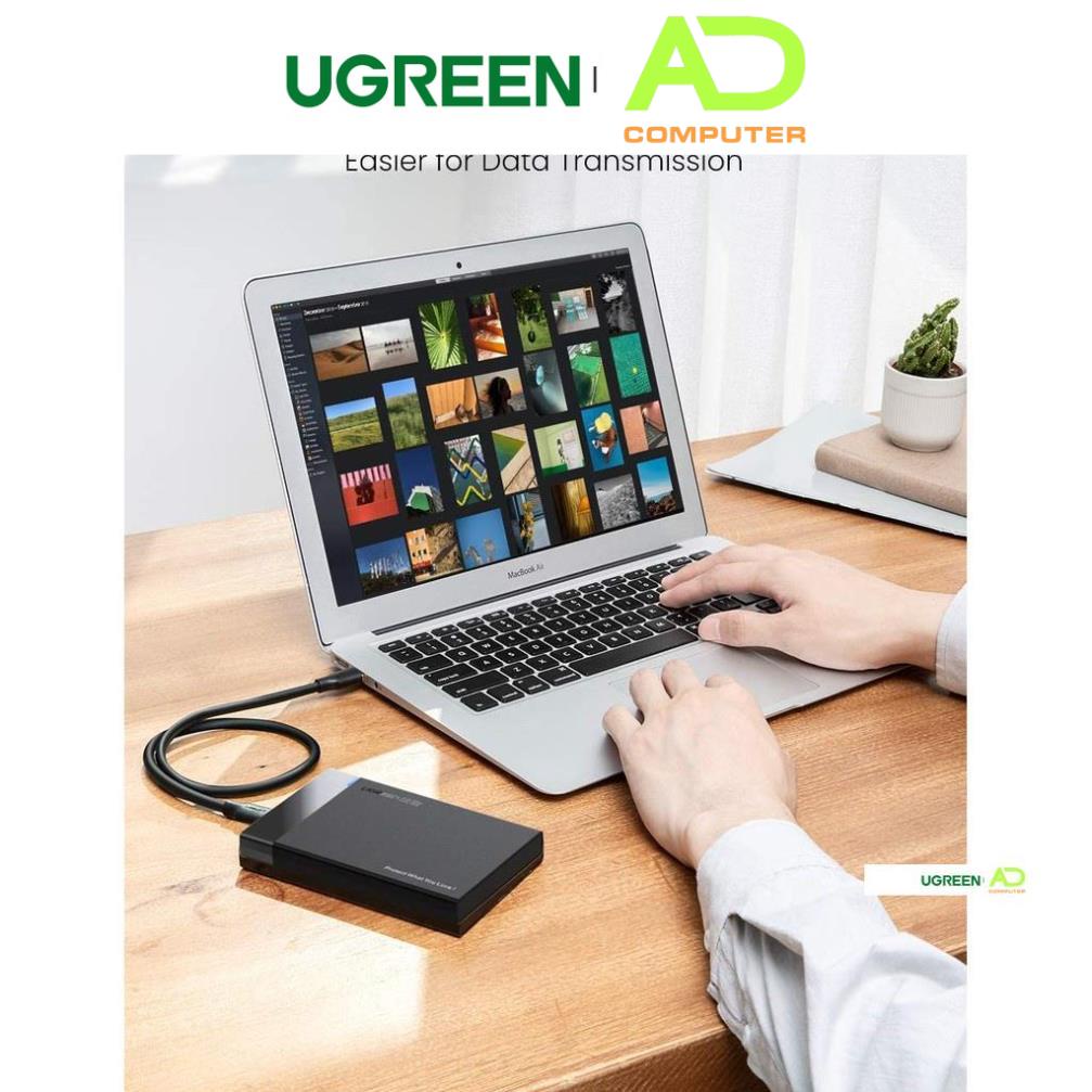 Dây USB 3.0 đực sang đực mạ vàng, dây dạng tròn, độ dài từ 0.5-2m UGREEN US128