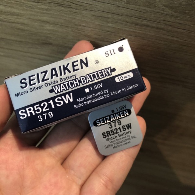 Viên pin đồng hồ Seizaiken Nhật Bản 379/SR521SW  - pin seizaiken 521 vỉ 1 viên