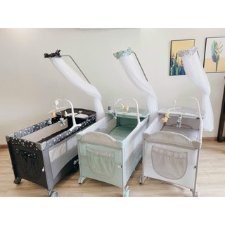 Nôi/ Cũi vải gấp gọn Hugme sang chảnh 8in1
