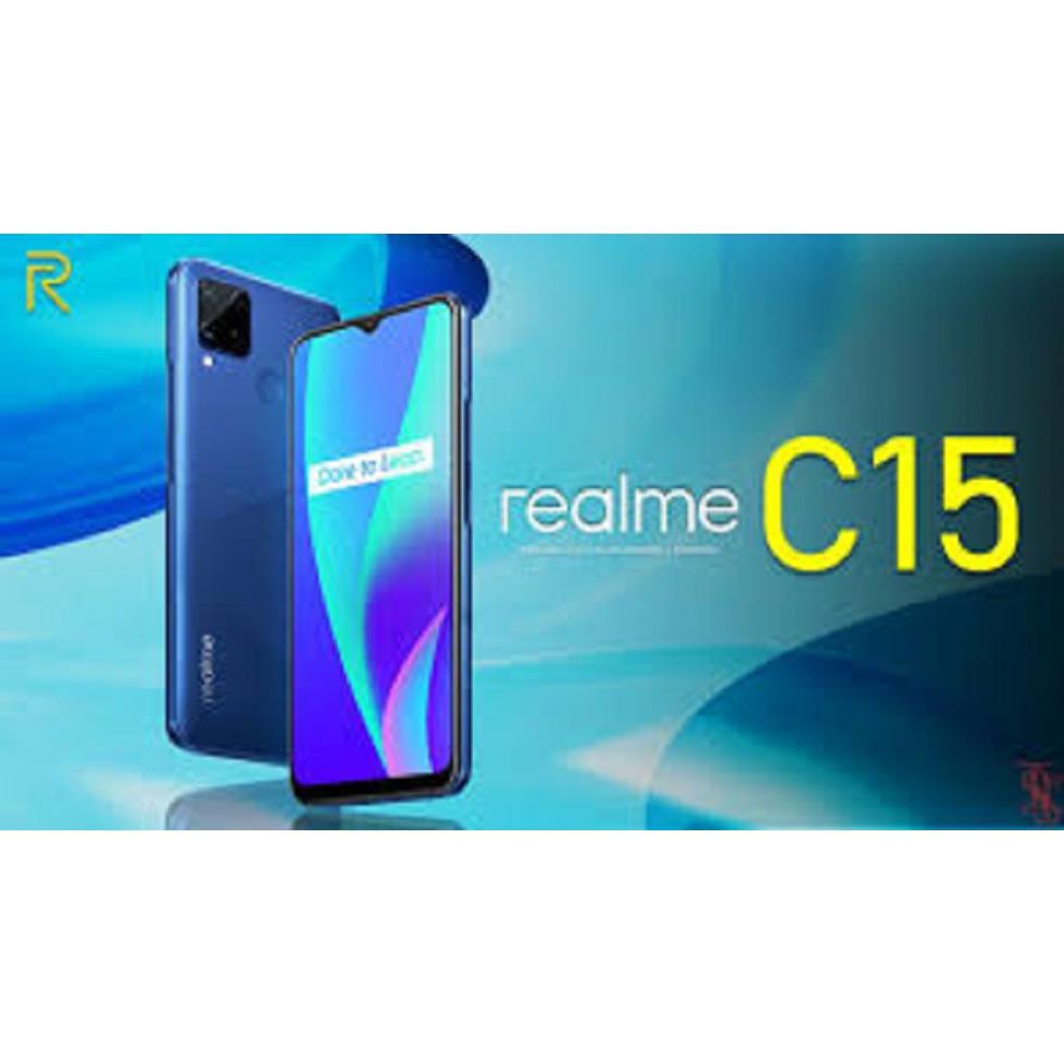 điện thoại Realme C15 2sim ram 4G rom 64G Chính Hãng, Màn hình: IPS LCD6.5&quot;HD+,  Camera sau: Chính 13 &amp; Phụ 8 MP, 2 MP,