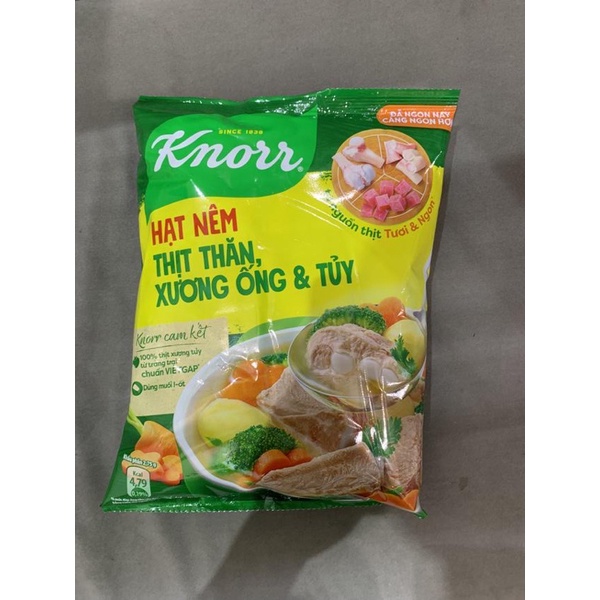 Hạt nêm Knorr thịt thăn, xương ống và tủy bổ sung vitamin A thấm vị đậm đà 150g và 400g
