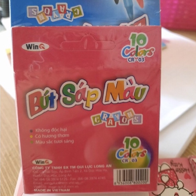 Bút Sáp Màu Cho Bé: Hộp 10 Cây Thương Hiệu WinQ(Crayons).