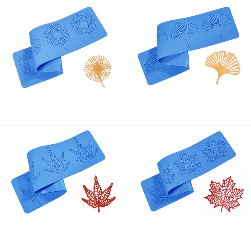 Khuôn Silicone Làm Bánh Tạo Hình Chiếc Lá Trang Trí Viền DIY DBS221