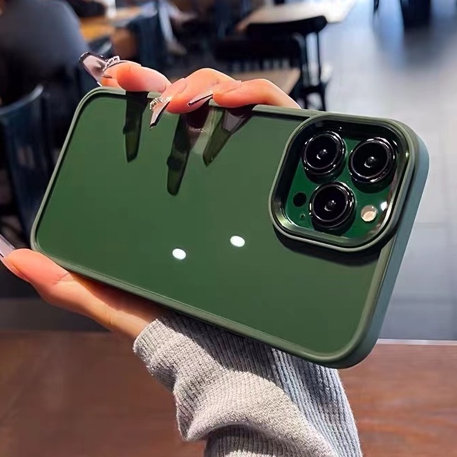 Ốp Điện Thoại Cứng Trong Suốt Viền Kim Loại Chống Sốc Cho iPhone 14 13 12 11 Pro Max XS XR X 8 7 Plus + SE 2020