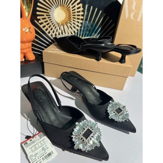 Sandal cao gót hoa đá mặt đá hàng cao cấp fullbox