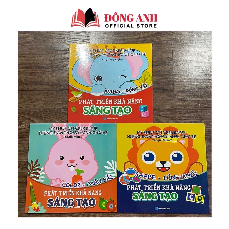 Sách - Lẻ 1 cuốn Miếng Dán Thông Minh Cho Bé Phát Triển Khả Năng Sáng Tạo song ngữ Việt-Anh