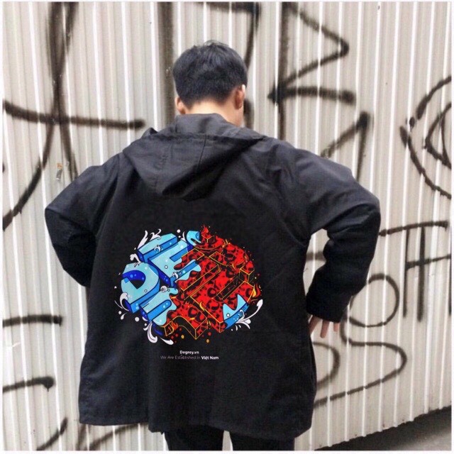 Áo khoác dù unisex form rộng DEGREY nam nữ ulzzang WIND