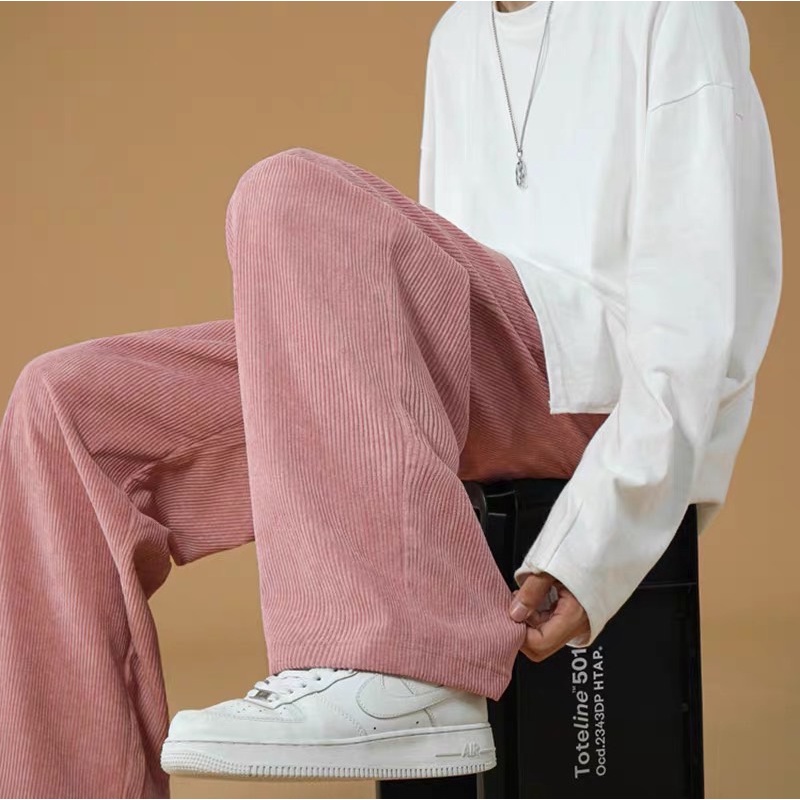 Quần dài nhung tăm nam nữ quần suông ống rộng phong cách unisex SIB092