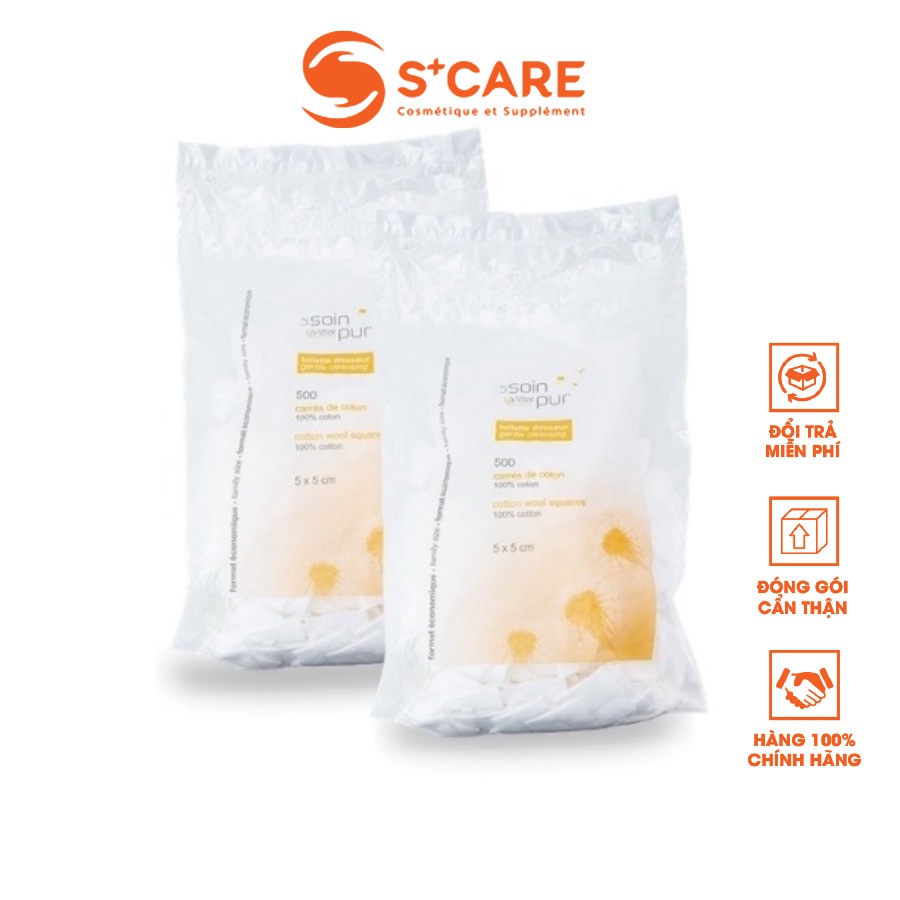 Bông Tẩy Trang Không Sơ Tetra Le Soin Laretat Pur Pháp 500 miếng - S+ CARE