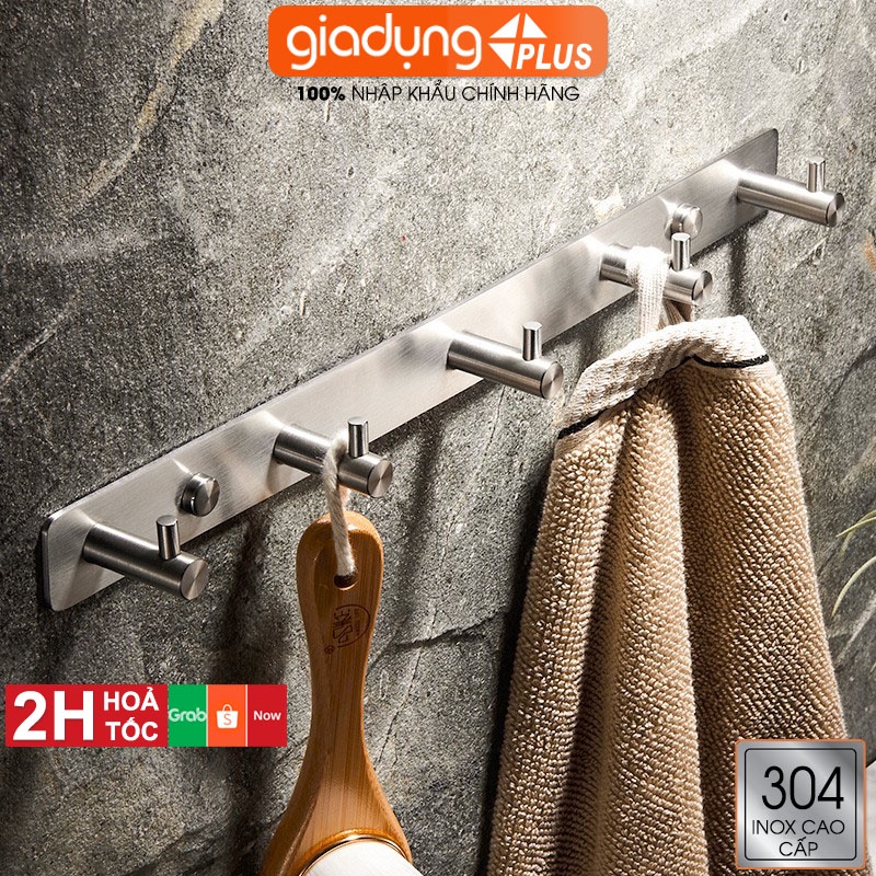 Móc treo quần áo dán tường, móc treo khăn nhà tắm inox 304 chống gỉ, chịu lực tốt không cần khoan tường LAZYDO