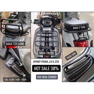 Combo “baga cong - baga sàn - gác chân” dành cho xe vespa