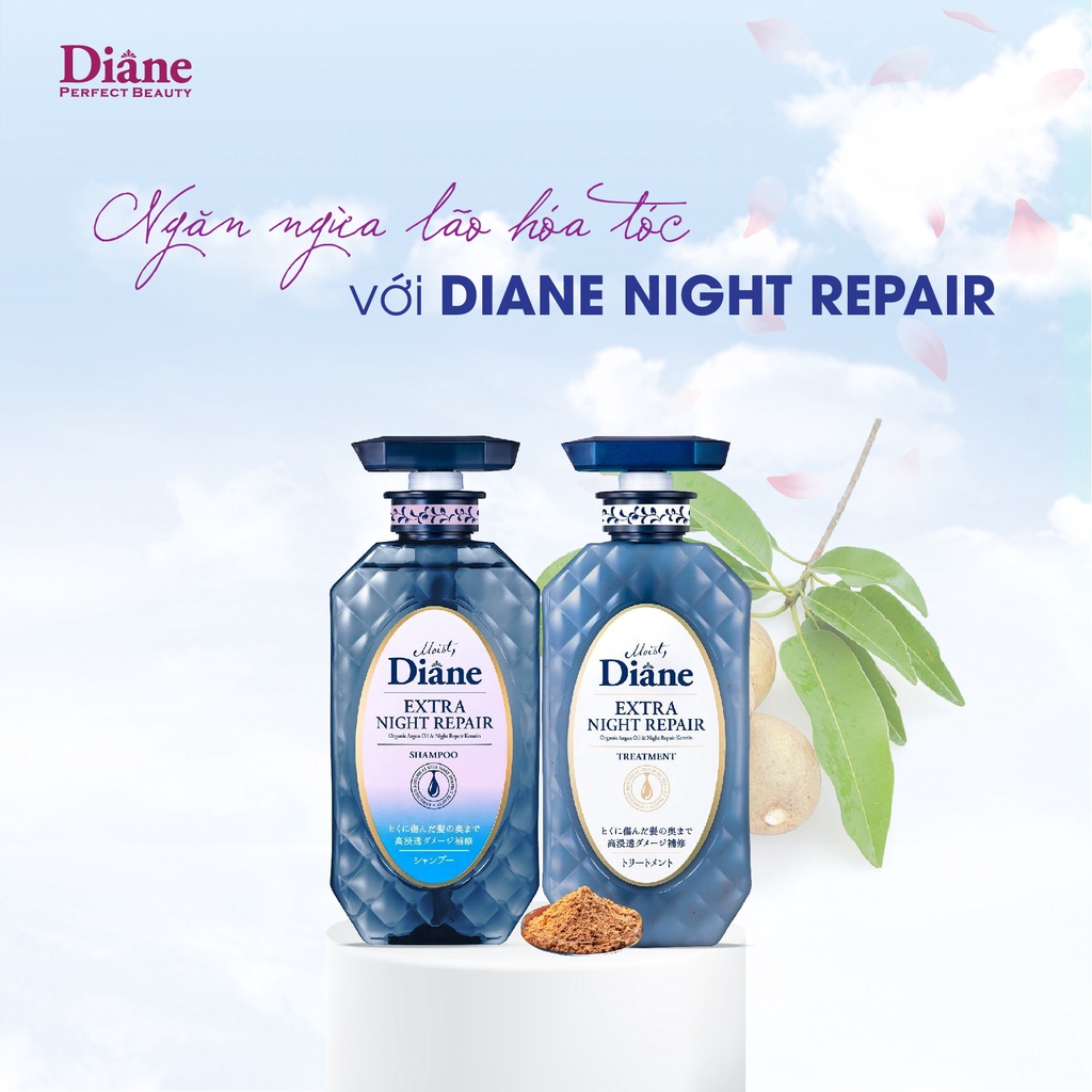 Dầu Gội Chống Lão Hóa Tăng Cường Dưỡng Chất Tóc Ban Đêm Tinh Dầu Cao Cấp Nhật Bản MOIST DIANE 450ML