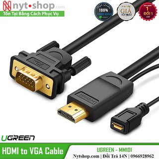 Dây chuyển đổi HDMI sang VGA có hỗ trợ nguồn Ugreen MM117 30449 1,5M