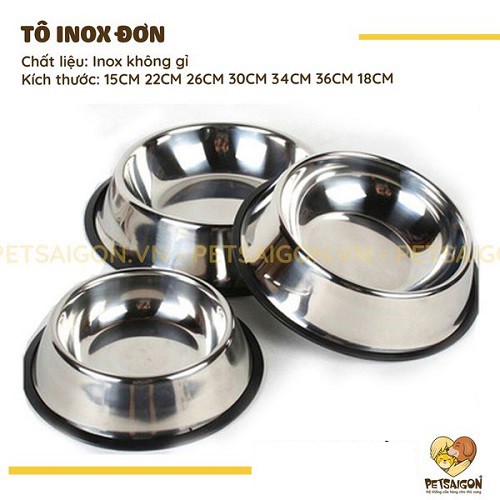 TÔ ĂN INOX ĐƠN DÀNH CHO CHÓ MÈO