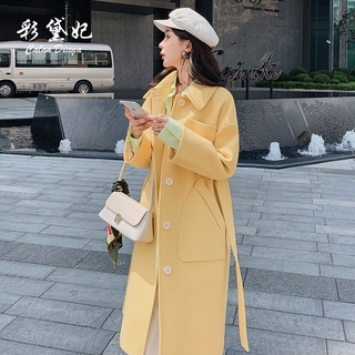 Áo khoác len dáng dài thanh lịch hợp thời trang cho nữ phong cách Hàn Quốc