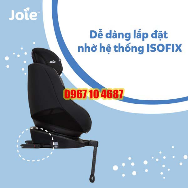 Ghế ngồi ô tô trẻ em Joie Spin 360 Deep Sea - Ember dành cho bé sơ sinh đến 4 tuổi có xoay 360 độ và isofix