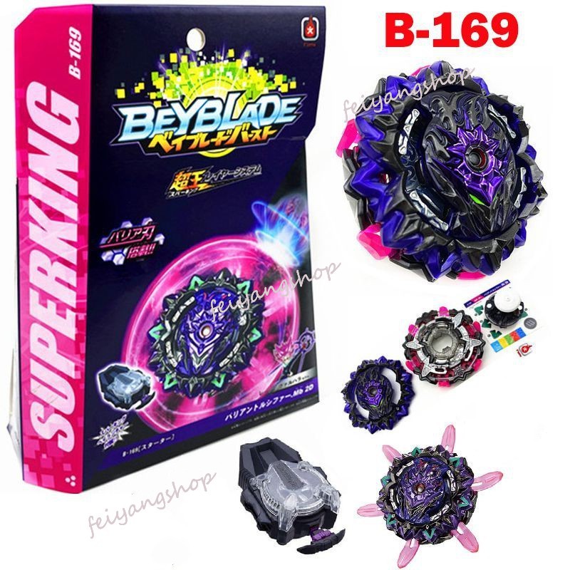 Beyblade Burst B-176 Superking Hollow Deathscyther B-175 Lucifer The End B-173 Infinite AchillesB-172 World B-171 Tempest Dragon B-167 Sparking SuperKing Booster Mirage Fafnir