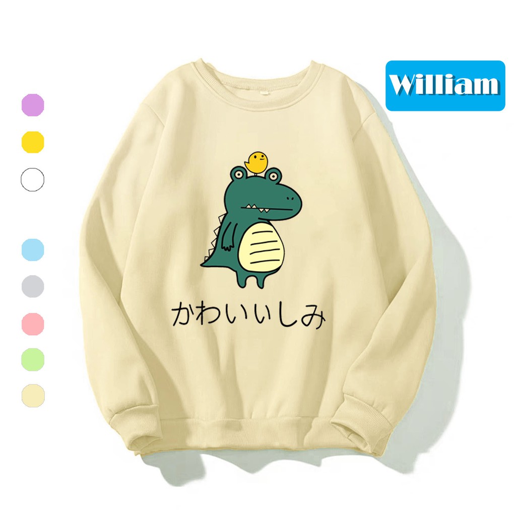 Áo Sweater chui đầu nam nữ dễ thương William DS72 - Chất liệu nỉ bông ngoại mềm mịn, giữ ấm tốt, làm áo cặp