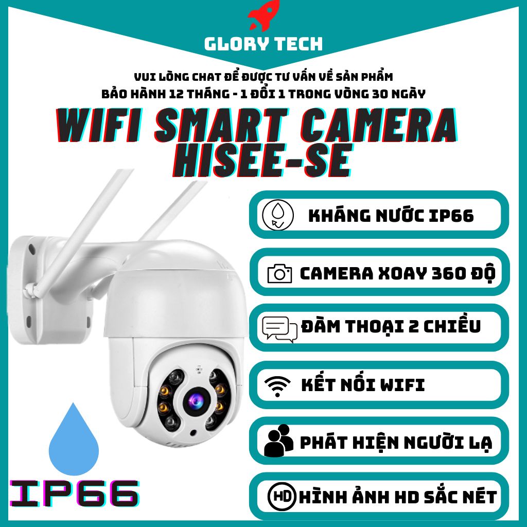 Camera Wifi Hisee-Se Thông Minh- Camera Gia Đình Chống trộm 360 Độ Đàm Thoại 2 Chiều| Kết nối Wifi